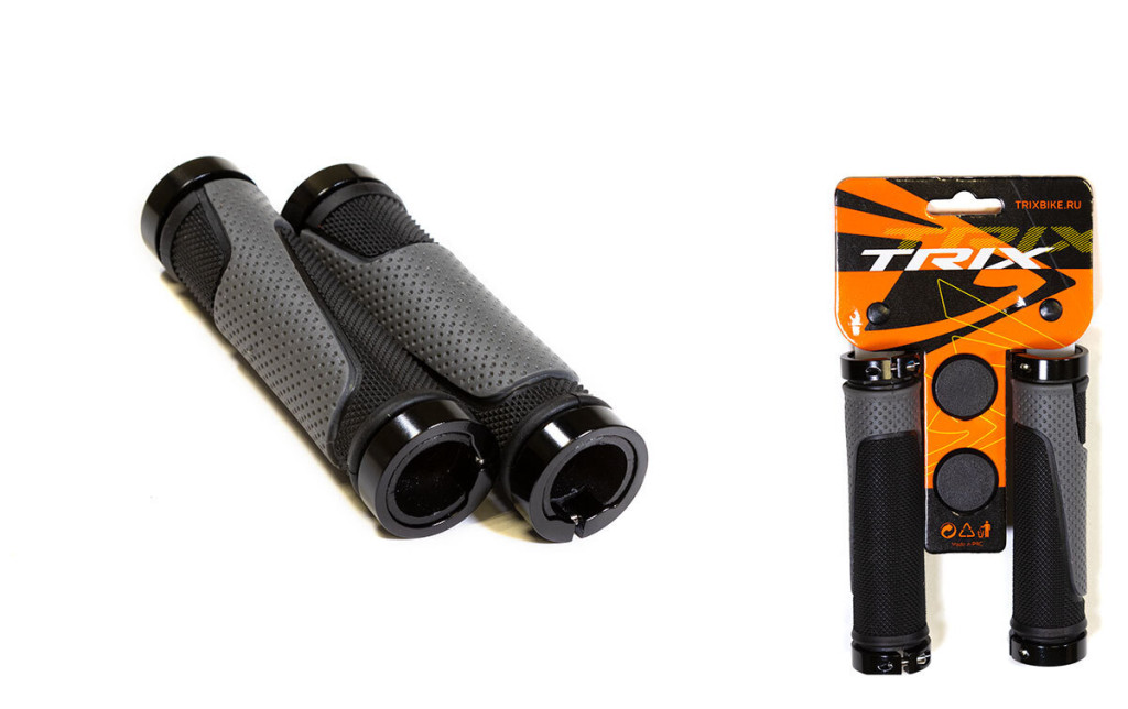 Купить Грипсы TRIX GRTX-308-GRAY-BLACK c фиксаторами