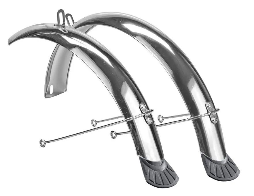 Купить Комплект полноразмерных крыльев, 24 дюймов , с брызговиками, сталь (хром)
