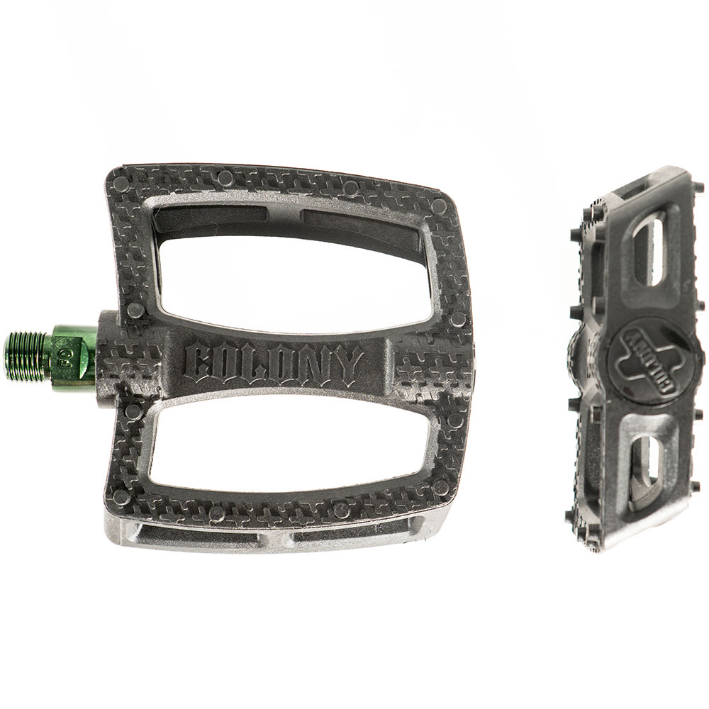 Купить Педали COLONY Fantastic Plastic Pedals, ось 9/16 дюймов , черно-зеленые