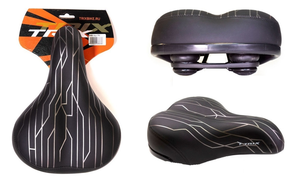 Купить Седло TRIX TX-6629, 255x185 мм, комфортное, с эластомерами