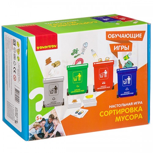 Купить Игра Bondibon Настольная игра СОРТИРОВКА МУСОРА