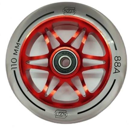Купить Колесо для самоката 110 мм, ABEC-9, красный / прозрачный, HW-SPRTR
