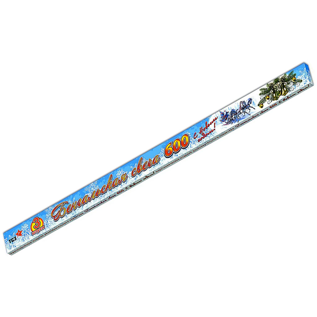 Купить Бенгальская свеча Новый год 600 мм, 3 шт, НГ154