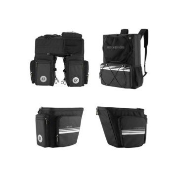 Купить Сумка велосипедная Rockbros (байкпакинг) A8BK, 48 л, 3 сумки, черный