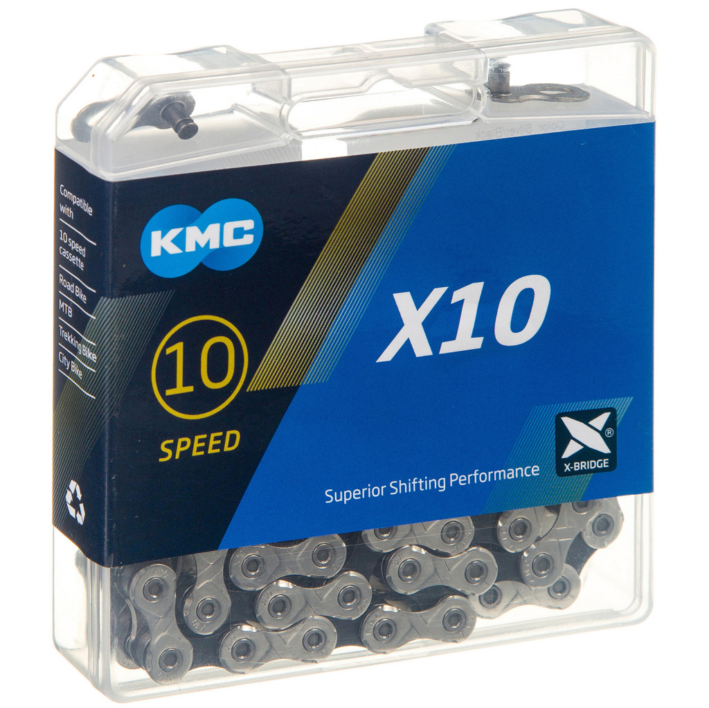 Купить Цепь KMC X10, 10 скор., 112 зв., с замком
