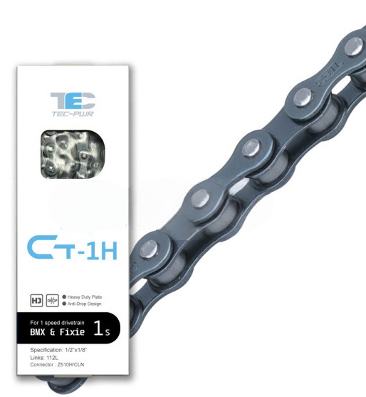 Купить Цепь TEC CT-1H 1ск., 110 звеньев, для BMX, с замком, синяя