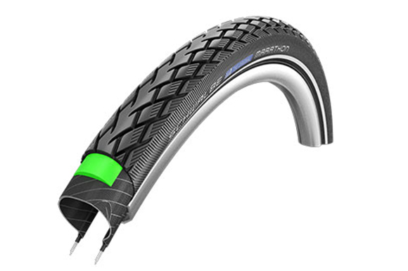 Купить Покрышка Schwalbe MARATHON 700x23c, GreenGuard АНТИПРОКОЛ, TwinSkin B/B+RT (светоотр полоса) HS420 SpC 67EPI