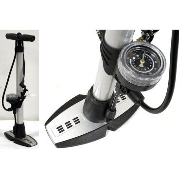 Купить Насос JOY KIE ZF-0804A, напольный., манометр, 160psi/11bar, авто/вело переходник, серебрист.