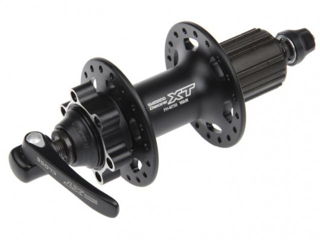 Купить SHIMANO Втулка задняя FH-M756, DEORE XT, 32Н, 8/9/10 скоростей, под диск (6 болтов), OLD:135MM, ось: 146мм, черная,без уп.