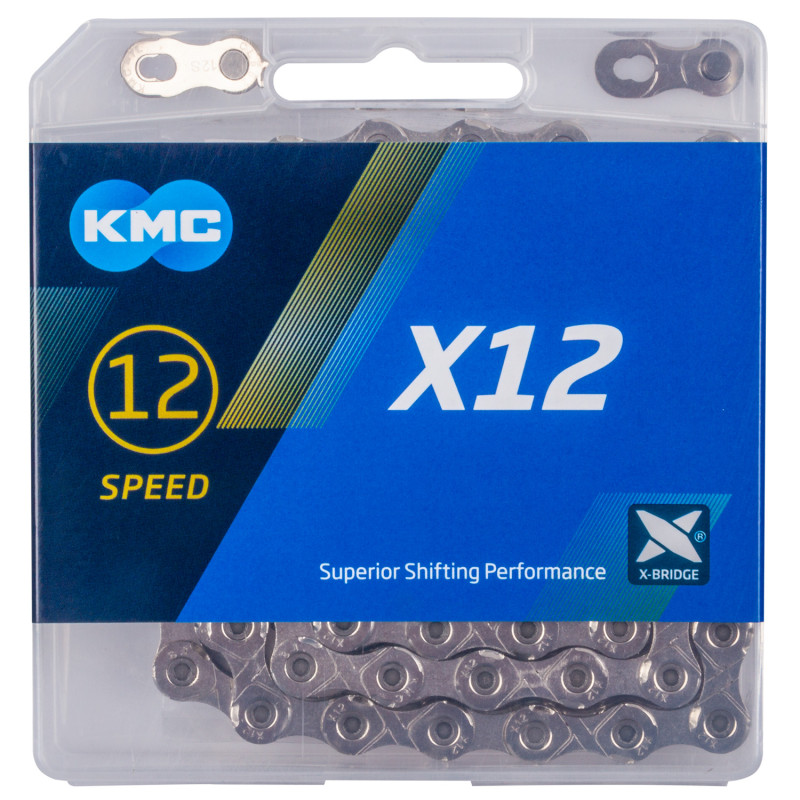 Купить Цепь KMC X12 12 ск., 126 зв., с замком, серебристая